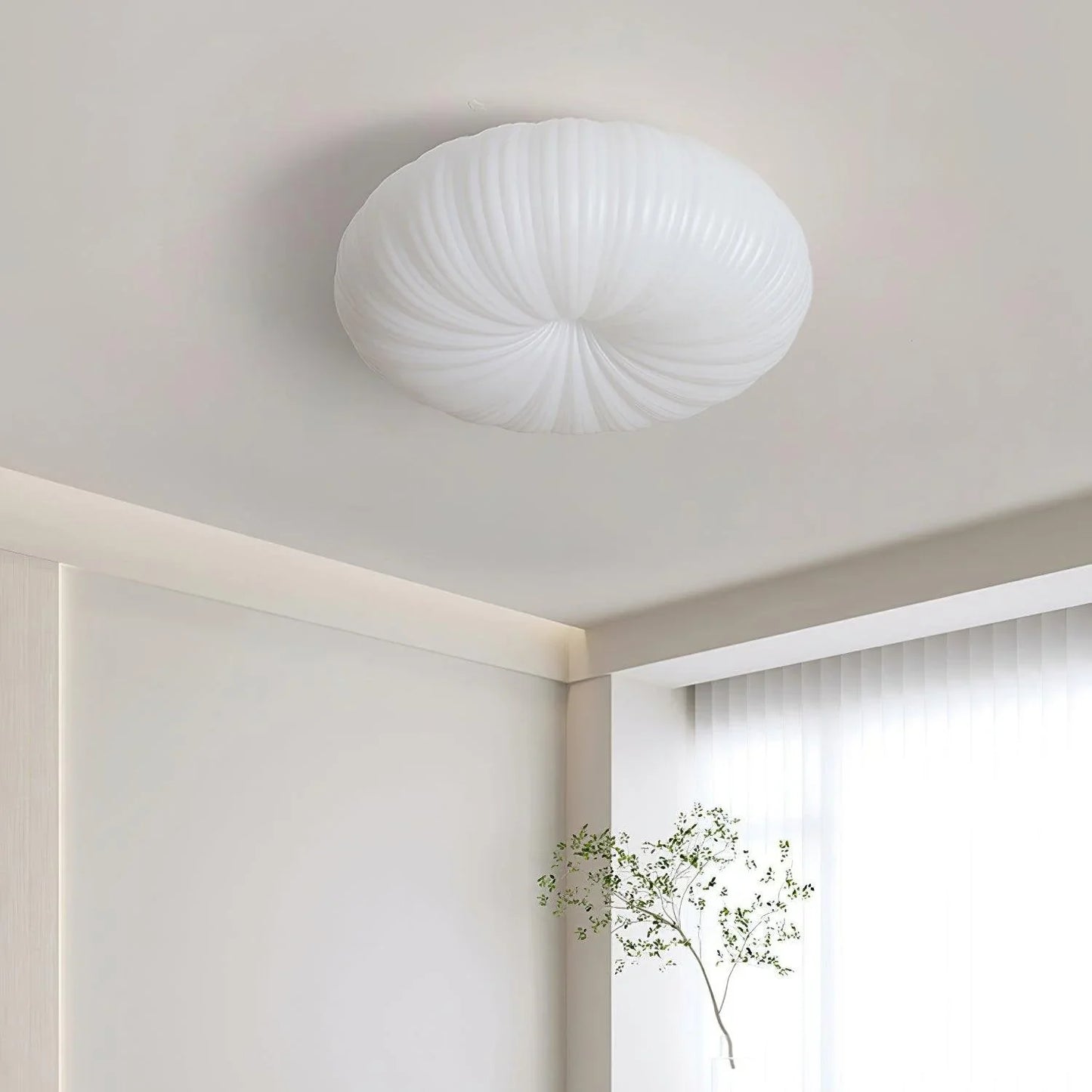 Japandi-loftlampe med skalformet kuppel