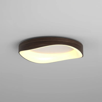 Skandinavisk LED-loftlampe – Moderne påbygningslampe med træeffekt