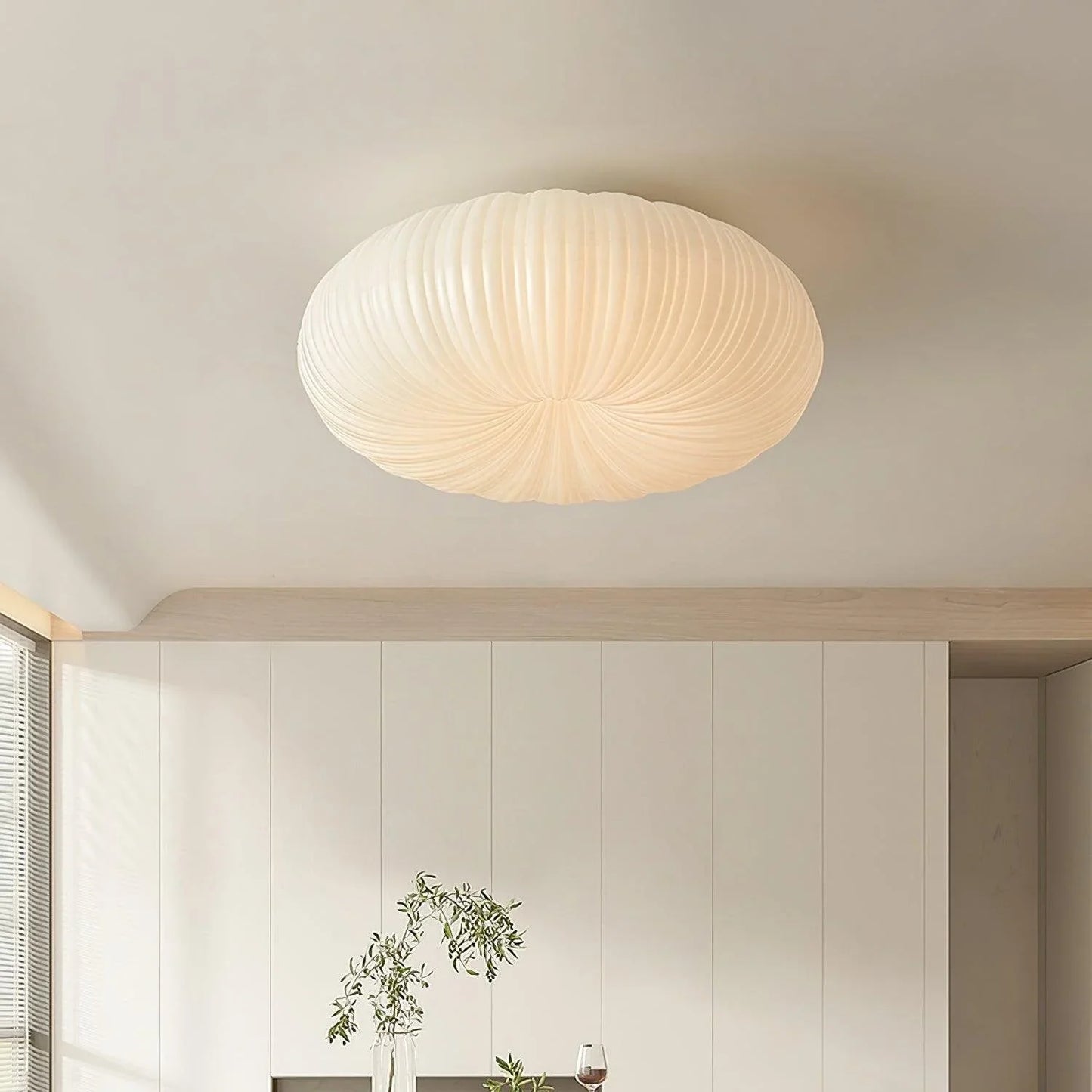 Japandi-loftlampe med skalformet kuppel
