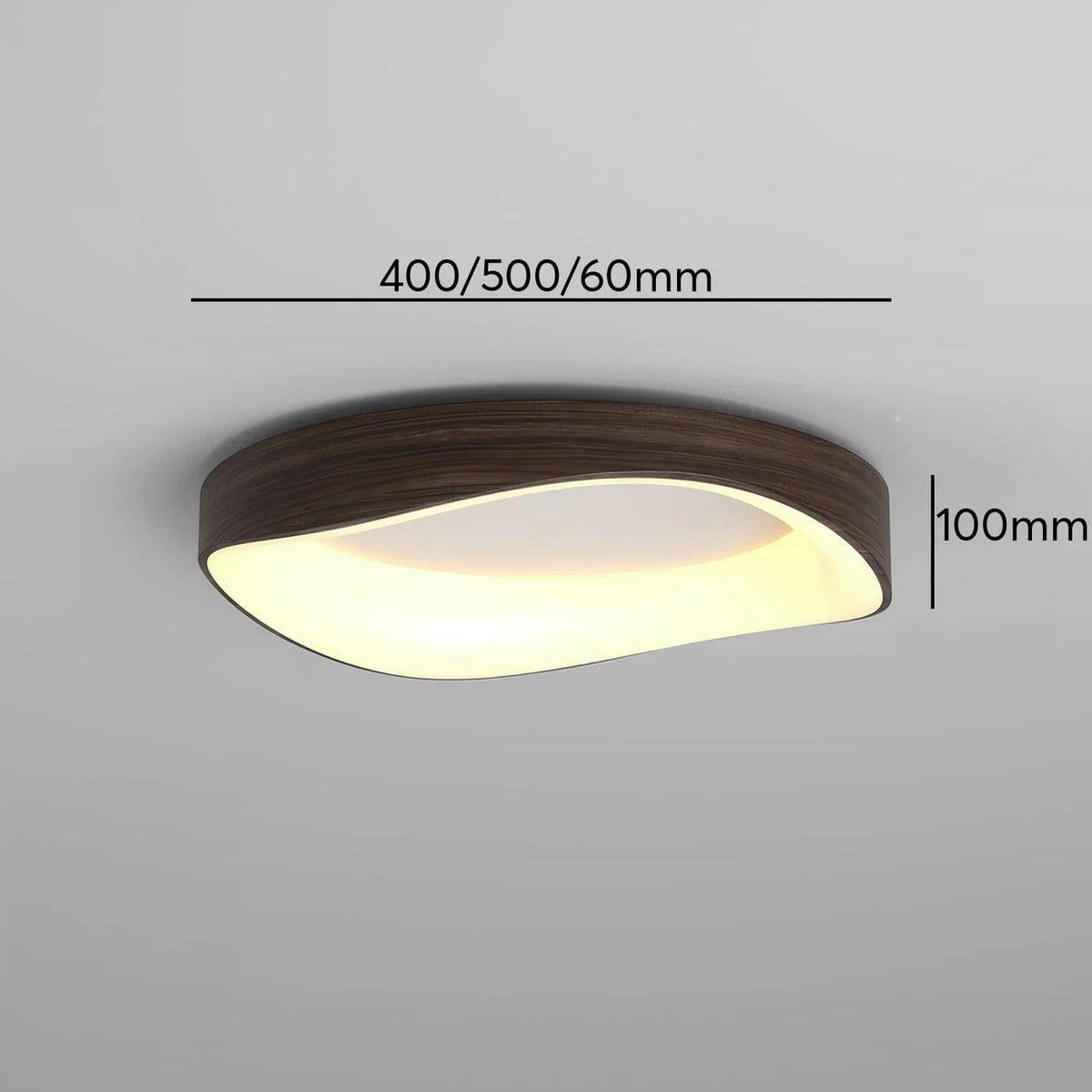 Skandinavisk LED-loftlampe – Moderne påbygningslampe med træeffekt