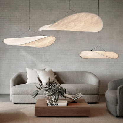 Designer Japandi-pendellampe med buet panel