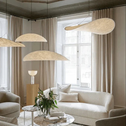 Designer Japandi-pendellampe med buet panel