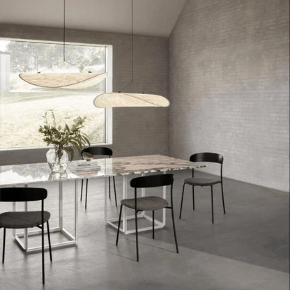 Designer Japandi-pendellampe med buet panel