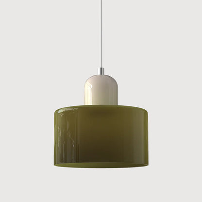 Bauhaus-pendellampe i farvet glas