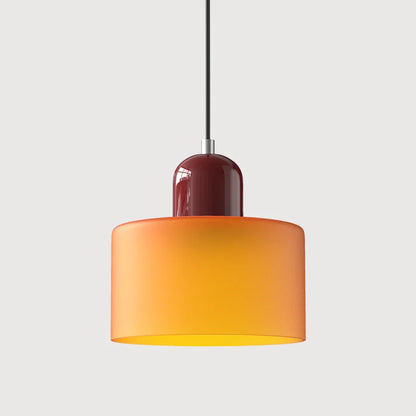 Bauhaus-pendellampe i farvet glas