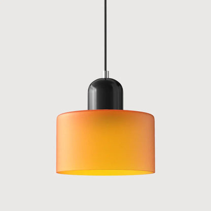 Bauhaus-pendellampe i farvet glas