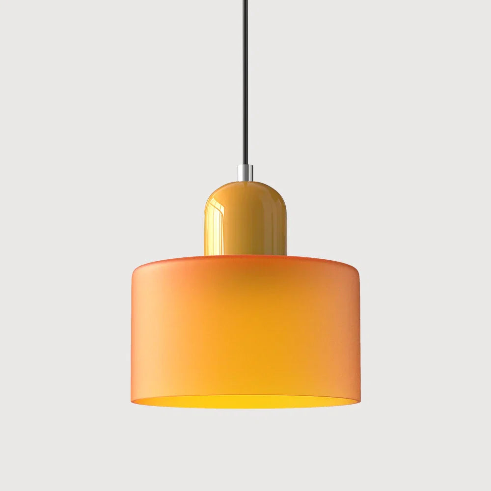 Bauhaus-pendellampe i farvet glas