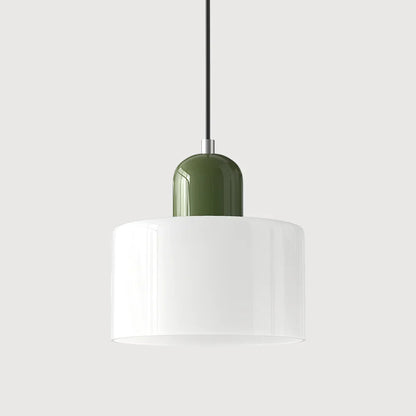 Moderne pendellampe i farvet glas i Bauhaus-stil