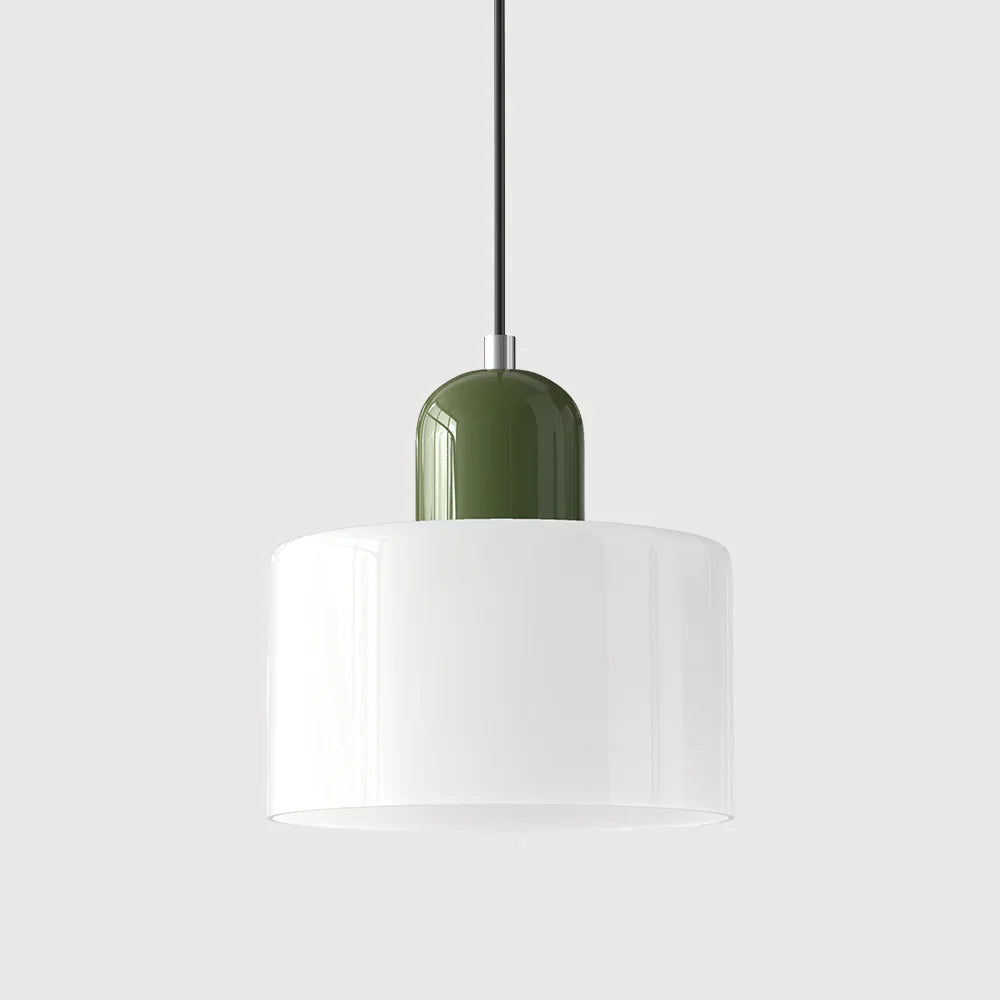 Bauhaus-pendellampe i farvet glas