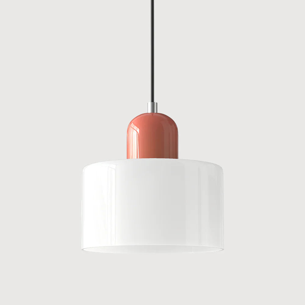 Bauhaus-pendellampe i farvet glas