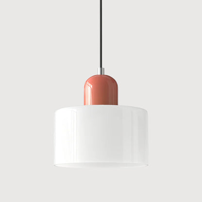 Bauhaus-pendellampe i farvet glas