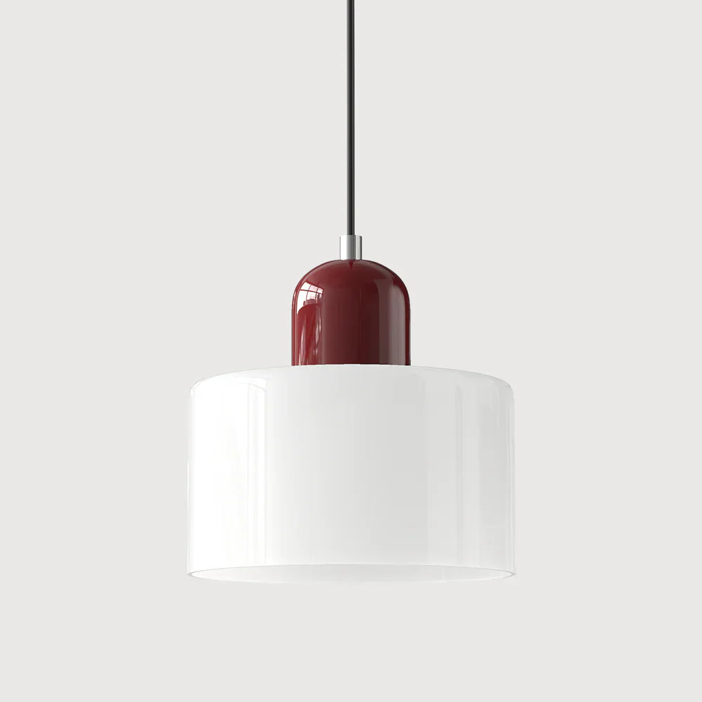 Bauhaus-pendellampe i farvet glas