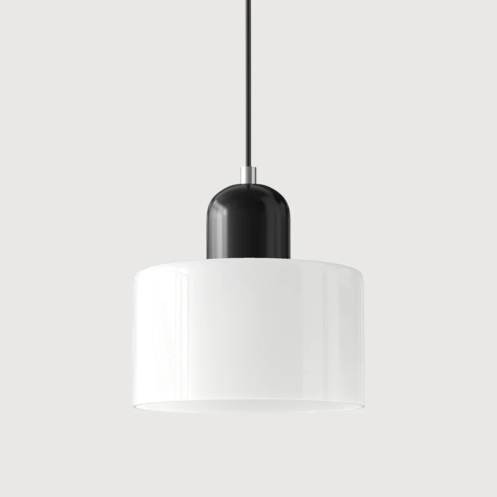 Bauhaus-pendellampe i farvet glas