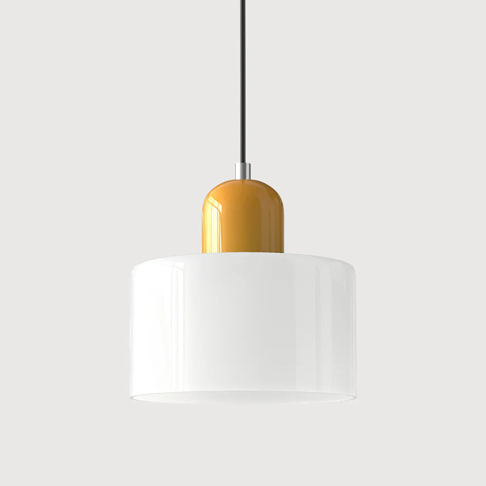 Bauhaus-pendellampe i farvet glas