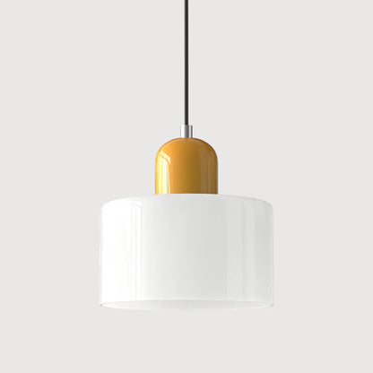 Bauhaus-pendellampe i farvet glas