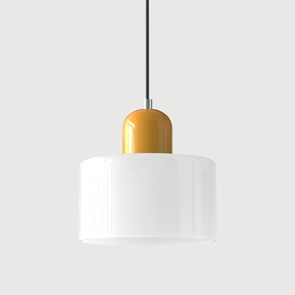 Moderne pendellampe i farvet glas i Bauhaus-stil