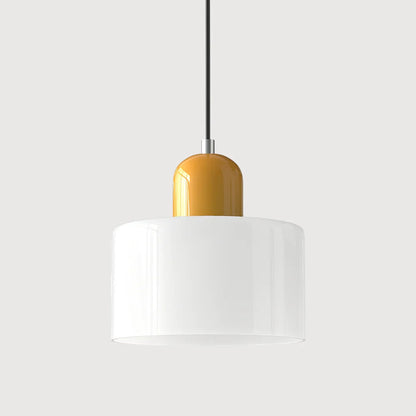 Moderne pendellampe i farvet glas i Bauhaus-stil