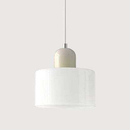 Moderne pendellampe i farvet glas i Bauhaus-stil