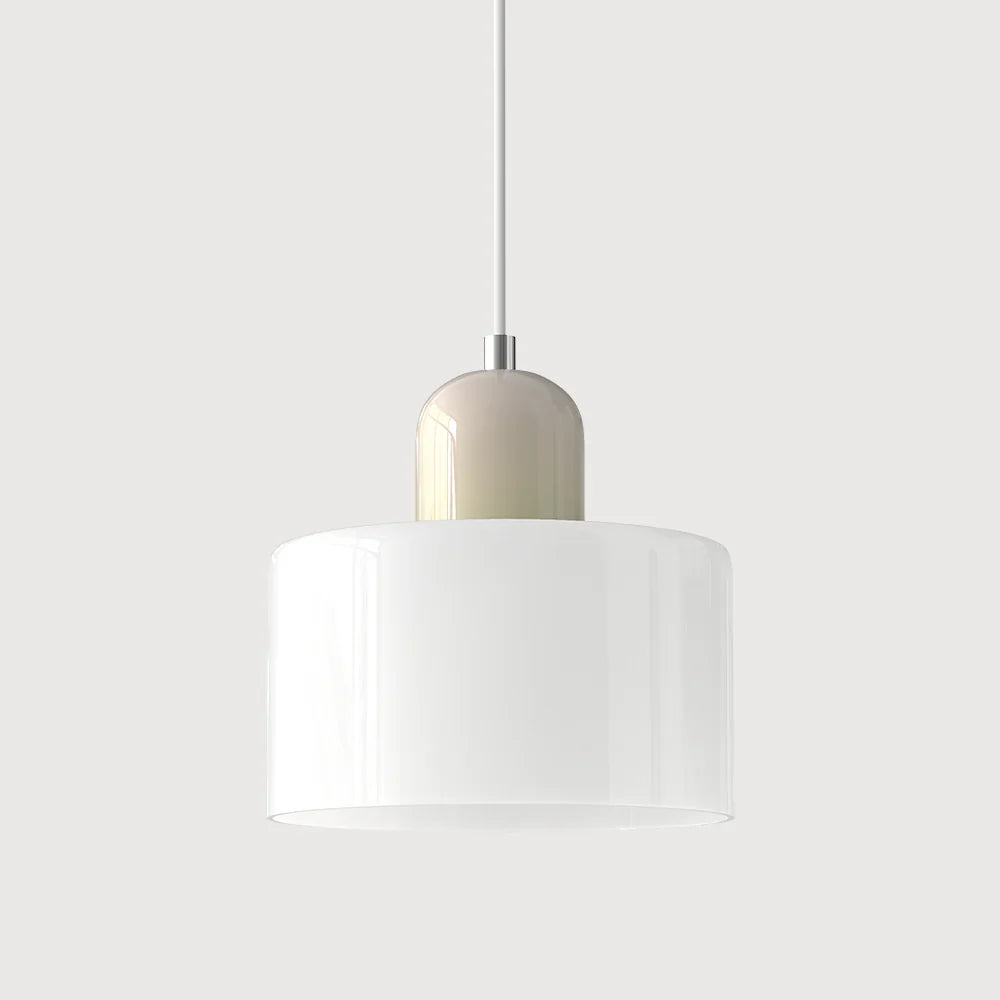 Bauhaus-pendellampe i farvet glas
