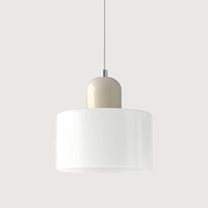 Bauhaus-pendellampe i farvet glas