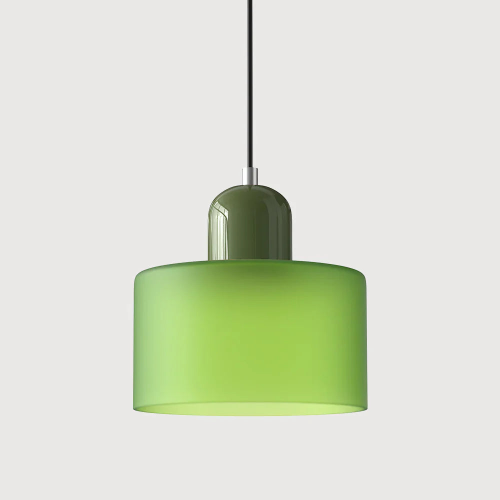 Bauhaus-pendellampe i farvet glas