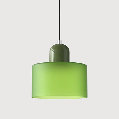Bauhaus-pendellampe i farvet glas