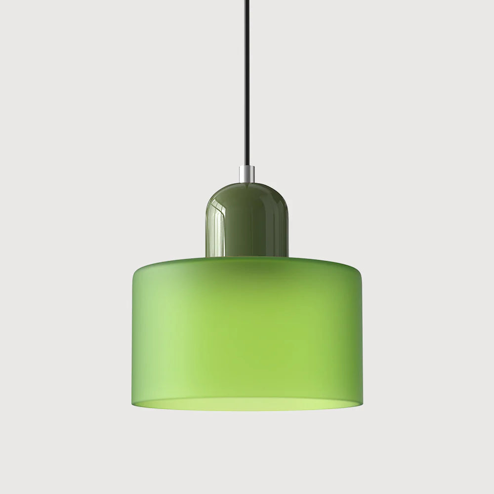 Moderne pendellampe i farvet glas i Bauhaus-stil