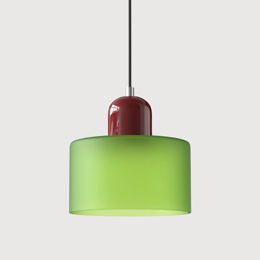 Bauhaus-pendellampe i farvet glas