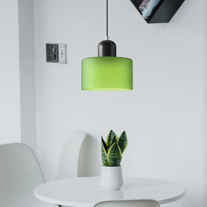 Bauhaus-pendellampe i farvet glas