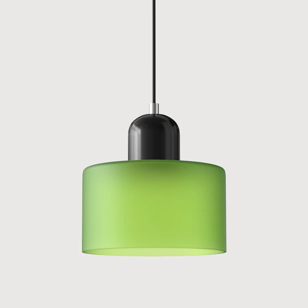 Bauhaus-pendellampe i farvet glas