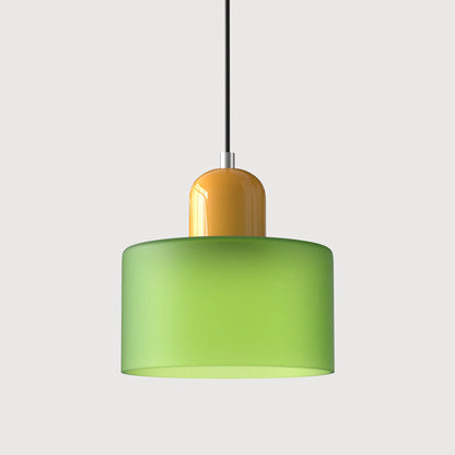 Bauhaus-pendellampe i farvet glas