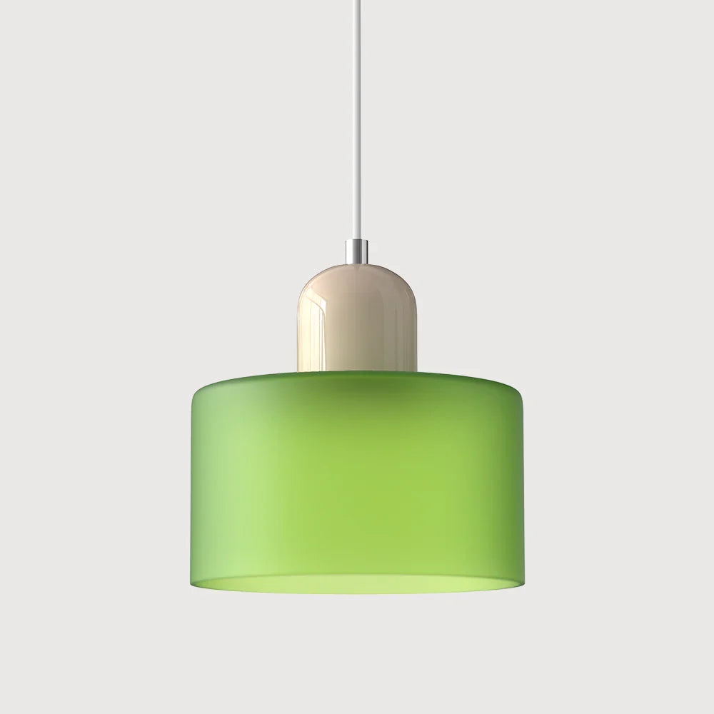 Moderne pendellampe i farvet glas i Bauhaus-stil