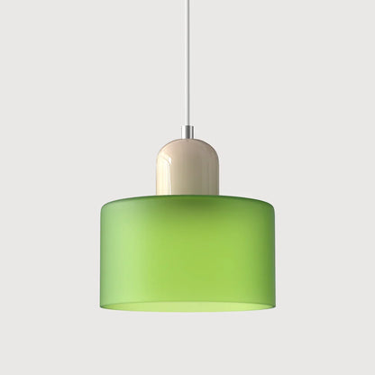 Moderne pendellampe i farvet glas i Bauhaus-stil