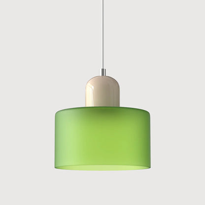Bauhaus-pendellampe i farvet glas