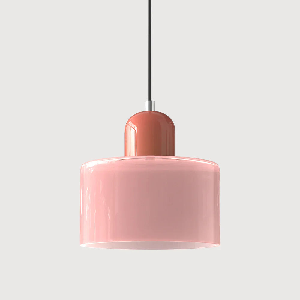 Bauhaus-pendellampe i farvet glas