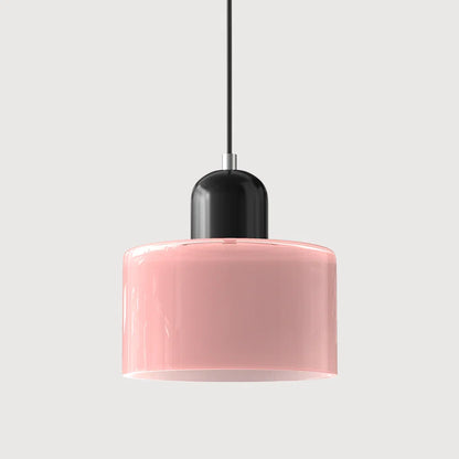 Moderne pendellampe i farvet glas i Bauhaus-stil