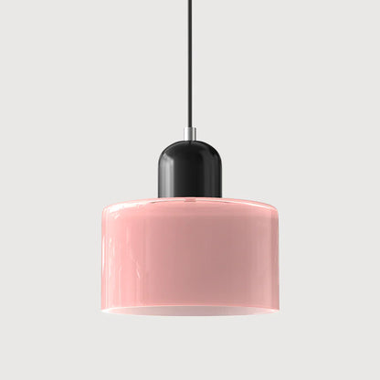 Bauhaus-pendellampe i farvet glas