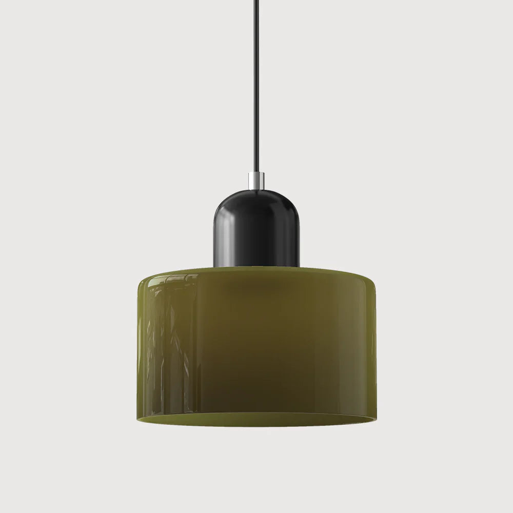 Bauhaus-pendellampe i farvet glas
